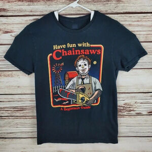 Texas Chansaw Massacre Steven Rhodes Mens Small Have Fun With Chainsaws T-Shirt